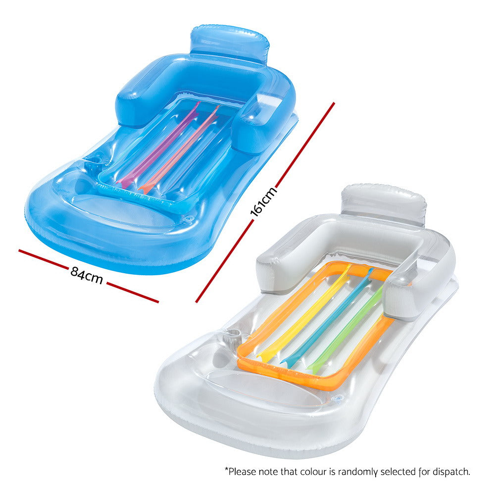 Pool Float | Inflatable Lounge Seat | Pillow Bed | Cup Holder