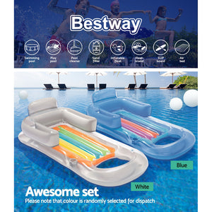 Pool Float | Inflatable Lounge Seat | Pillow Bed | Cup Holder