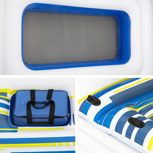 Pool Float Island | Inflatable Lounge | 6-Person Seat | Canopy