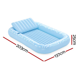 Pool Lounger | Inflatable Floating Seat | Pillow & Cup Holder | 2.03m x 1.37m
