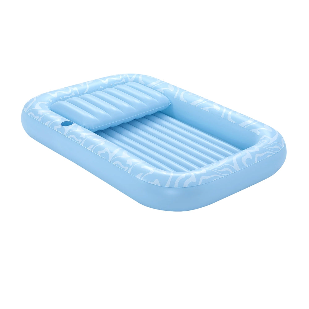Pool Lounger | Inflatable Floating Seat | Pillow & Cup Holder | 2.03m x 1.37m