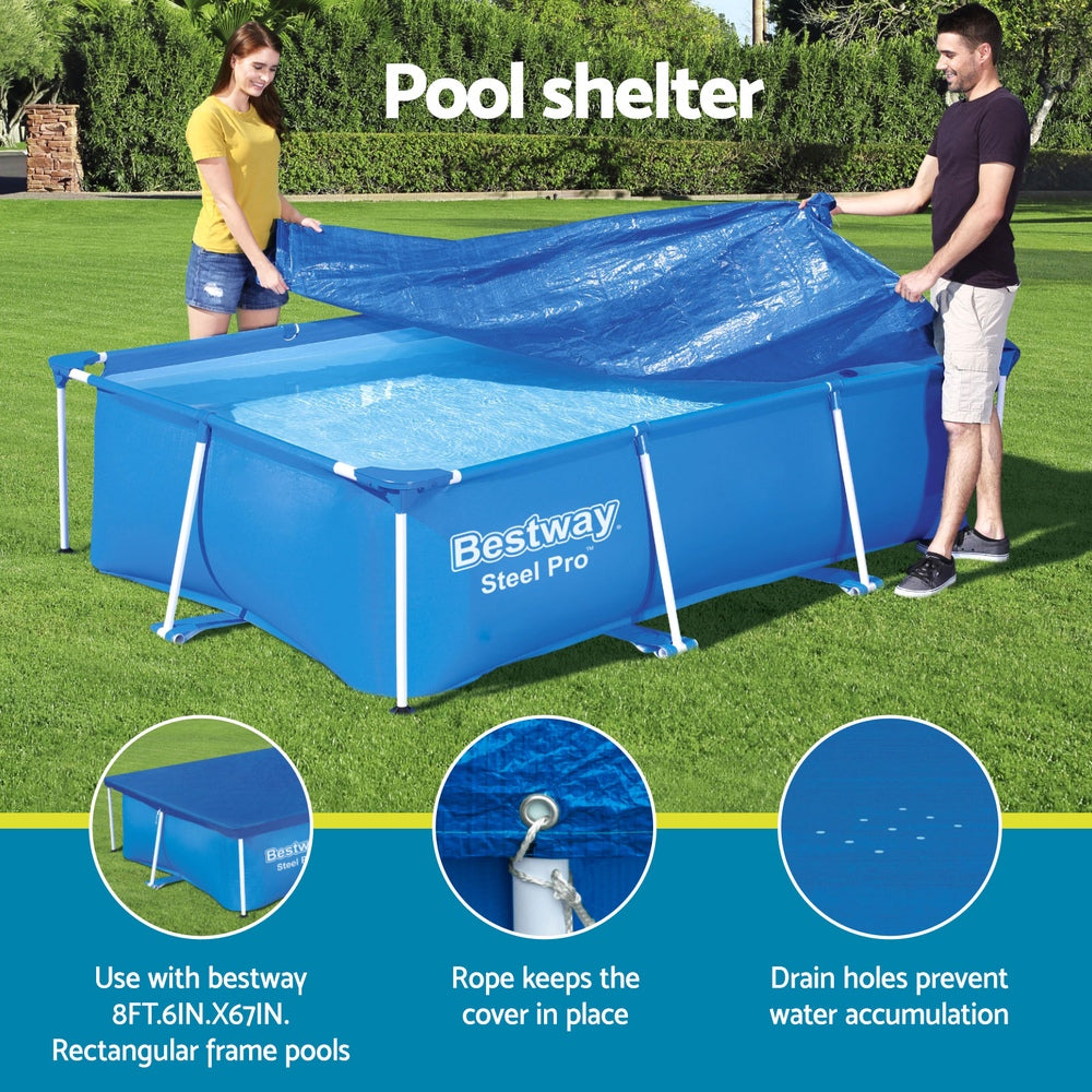 Pool Cover 264x174cm | Rectangle PE Shelter | Fits 259x170cm Pools