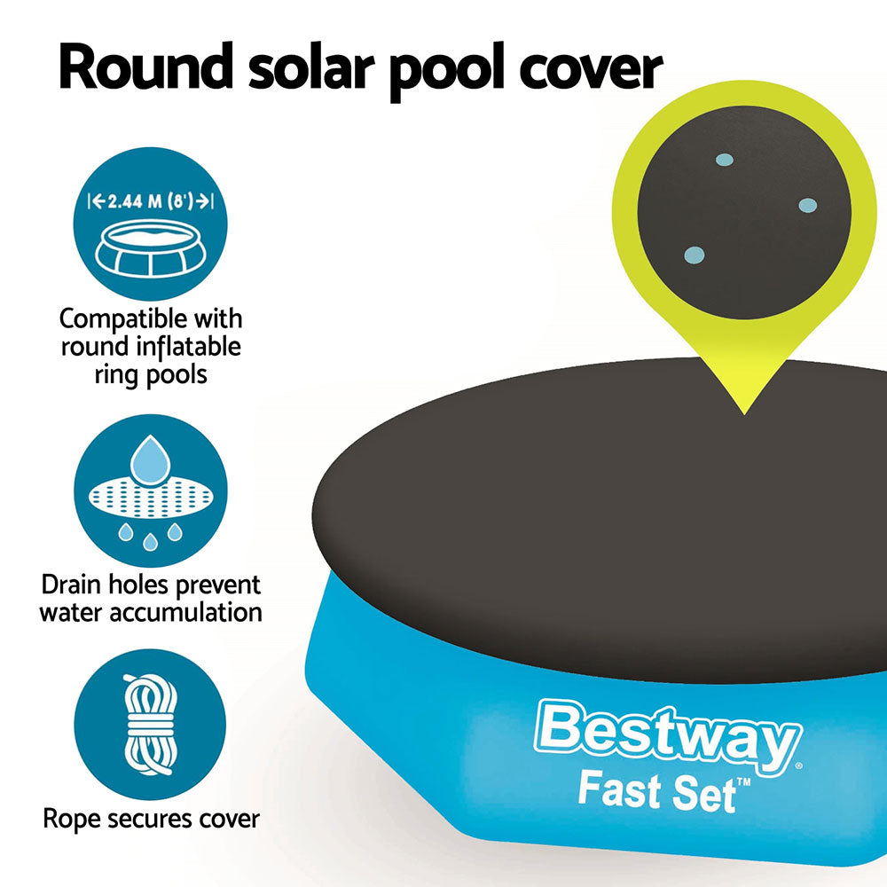 Bestway | Pool Cover | Fits 2.44m Round | Above Ground | Swimming Pool | PVC Blanket