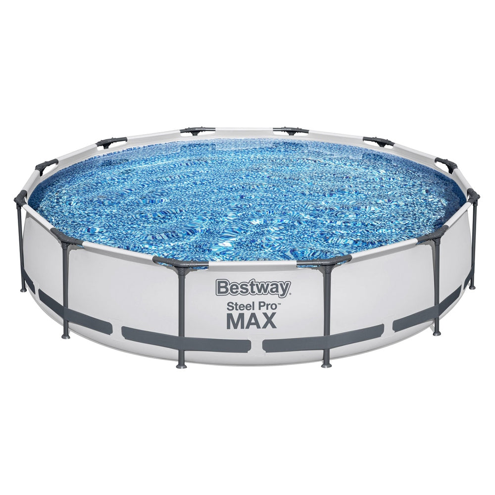 Swimming Pool | 366x76cm | Steel Frame | Round Above Ground Pools w/Filter Pump | 6473L