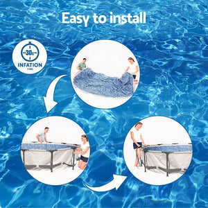 Swimming Pool | 366x100cm | Steel Frame | Round Above Ground Pool | Filter Pump | 9150L