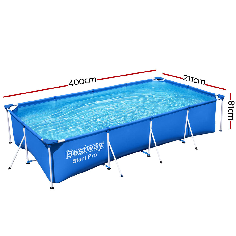 Swimming Pool | 400x211x81cm | Steel Frame Above Ground Pool | 5700L