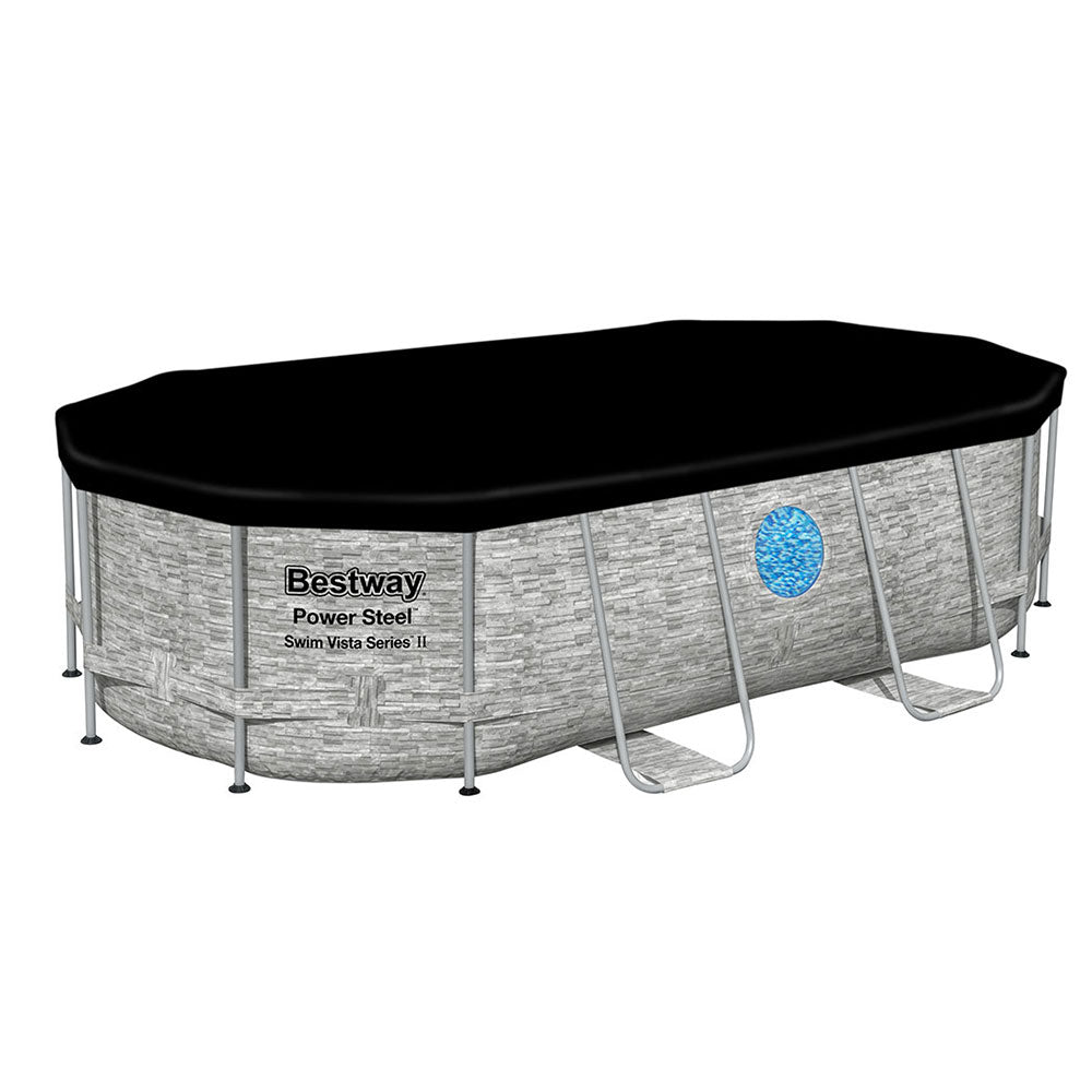 Swimming Pool | 427x250x100cm | Steel Frame Above Ground Pool | Filter Pump | Ladder | 7250L
