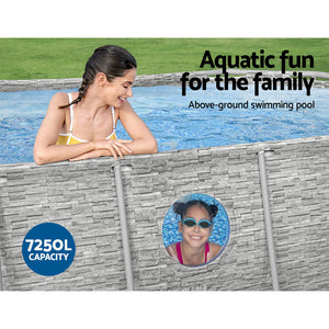 Swimming Pool | 427x250x100cm | Steel Frame Above Ground Pool | Filter Pump | Ladder | 7250L