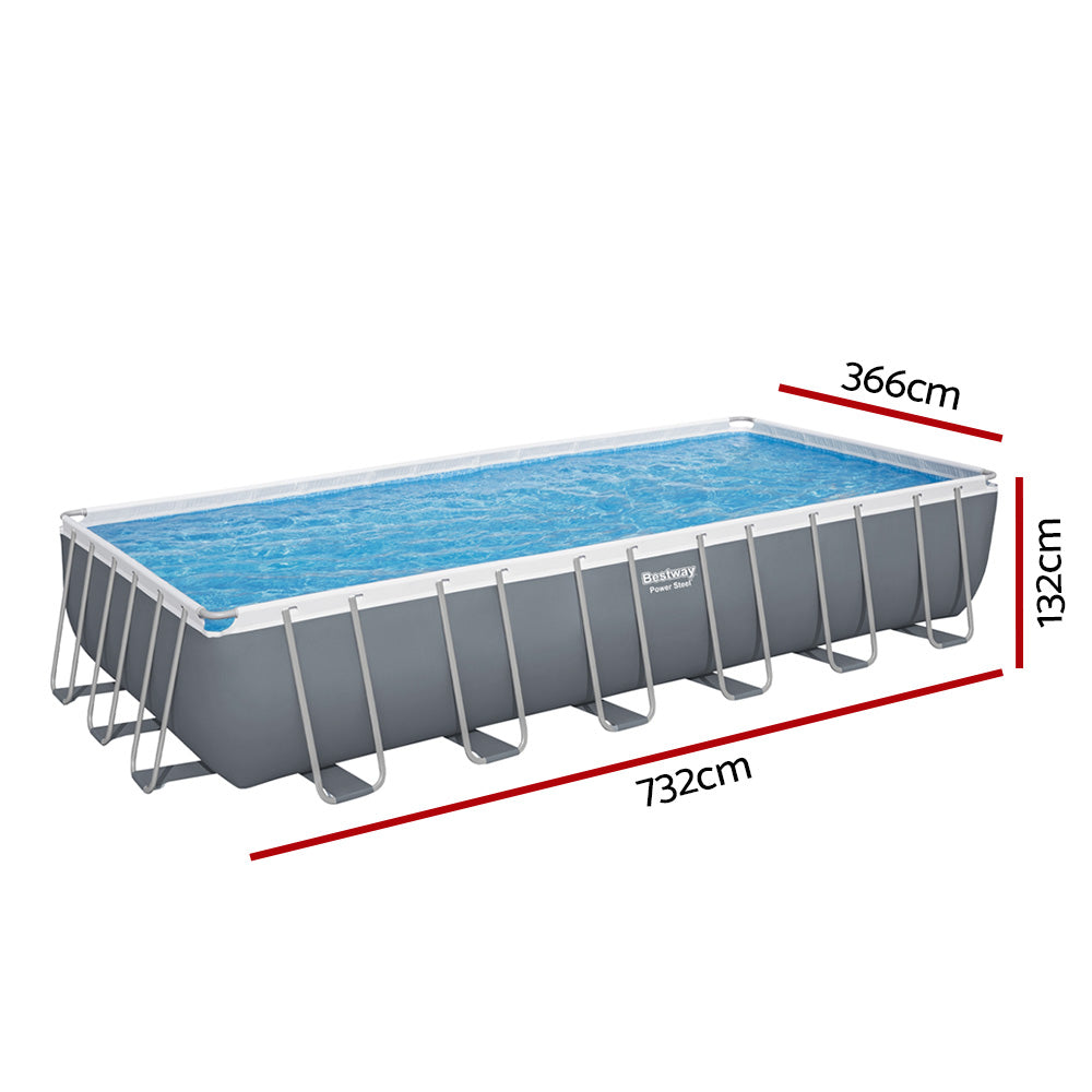 Swimming Pool 732x366x132cm | Steel Frame Above Ground Pools Ladder 30045L