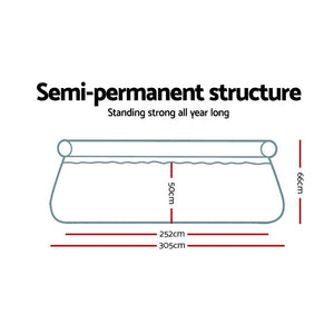 Swimming Pool | 305x66cm | Above Ground Round Inflatable Pools w/Filter Pump | 3200L