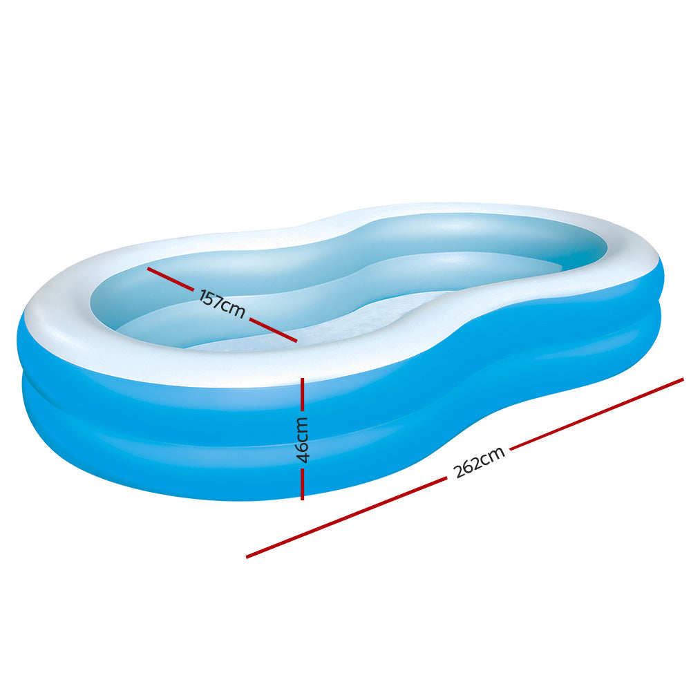 Kids Pool | 262x157x46cm | Inflatable Above Ground Swimming Pools | 544L