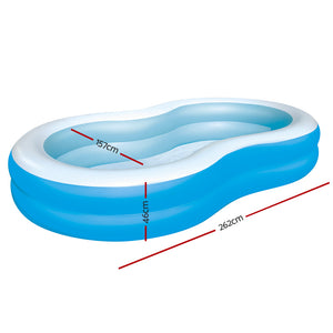 Kids Pool | 262x157x46cm | Inflatable Above Ground Swimming Pools | 544L
