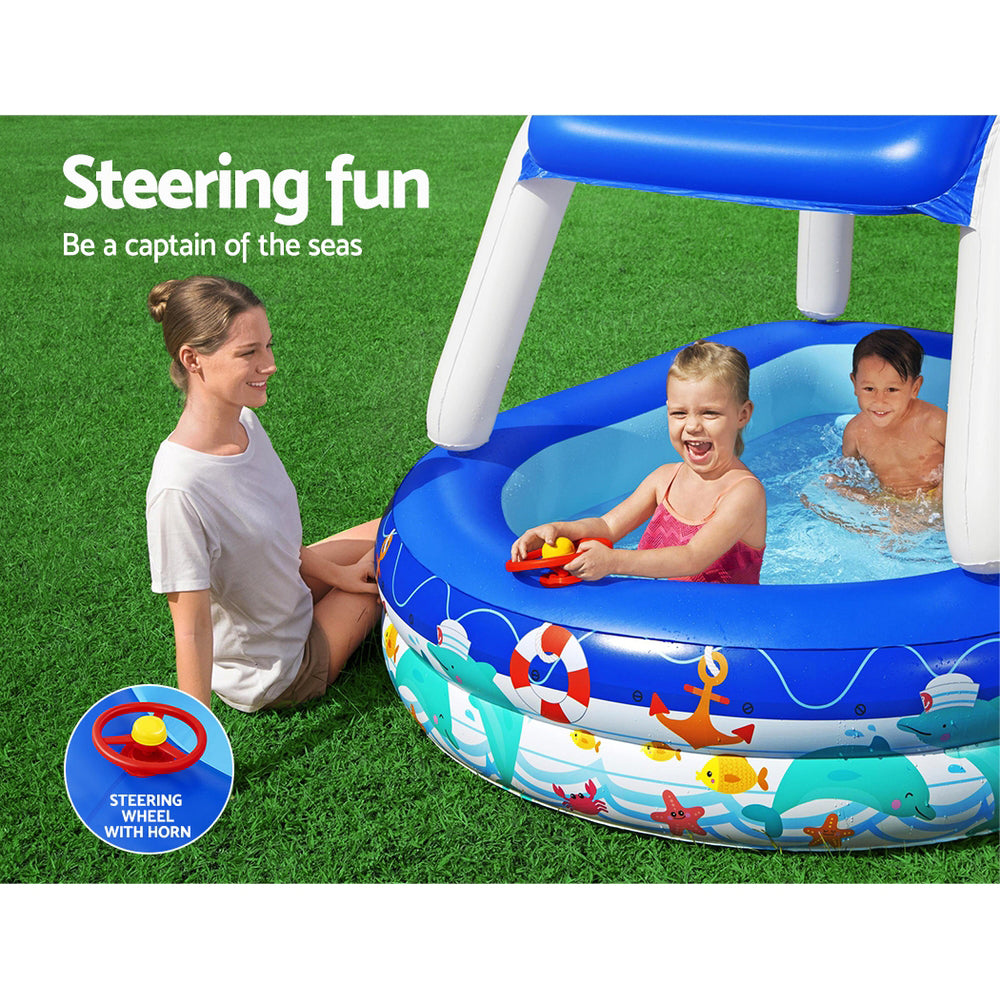 Kids Pool | 213x155x132cm | Inflatable Swimming w/ Canopy | Play Pools | 282L