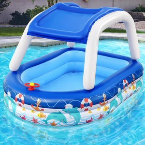 Kids Pool | 213x155x132cm | Inflatable Swimming w/ Canopy | Play Pools | 282L