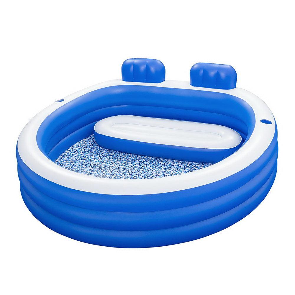 Bestway | Kids Inflatable Pool | Above Ground Pools | Bench Seat Cup Holder | 231x219cm