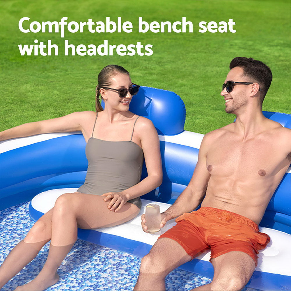 Bestway | Kids Inflatable Pool | Above Ground Pools | Bench Seat Cup Holder | 231x219cm