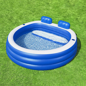 Bestway | Kids Inflatable Pool | Above Ground Pools | Bench Seat Cup Holder | 231x219cm