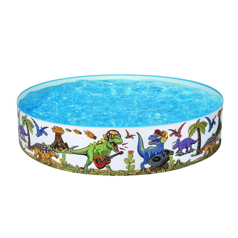 Kids Pool | 183x38cm | Round Above Ground Rigid Swimming Pools | Dinosaur | 946L