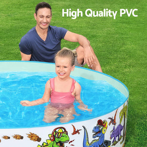 Kids Pool | 183x38cm | Round Above Ground Rigid Swimming Pools | Dinosaur | 946L