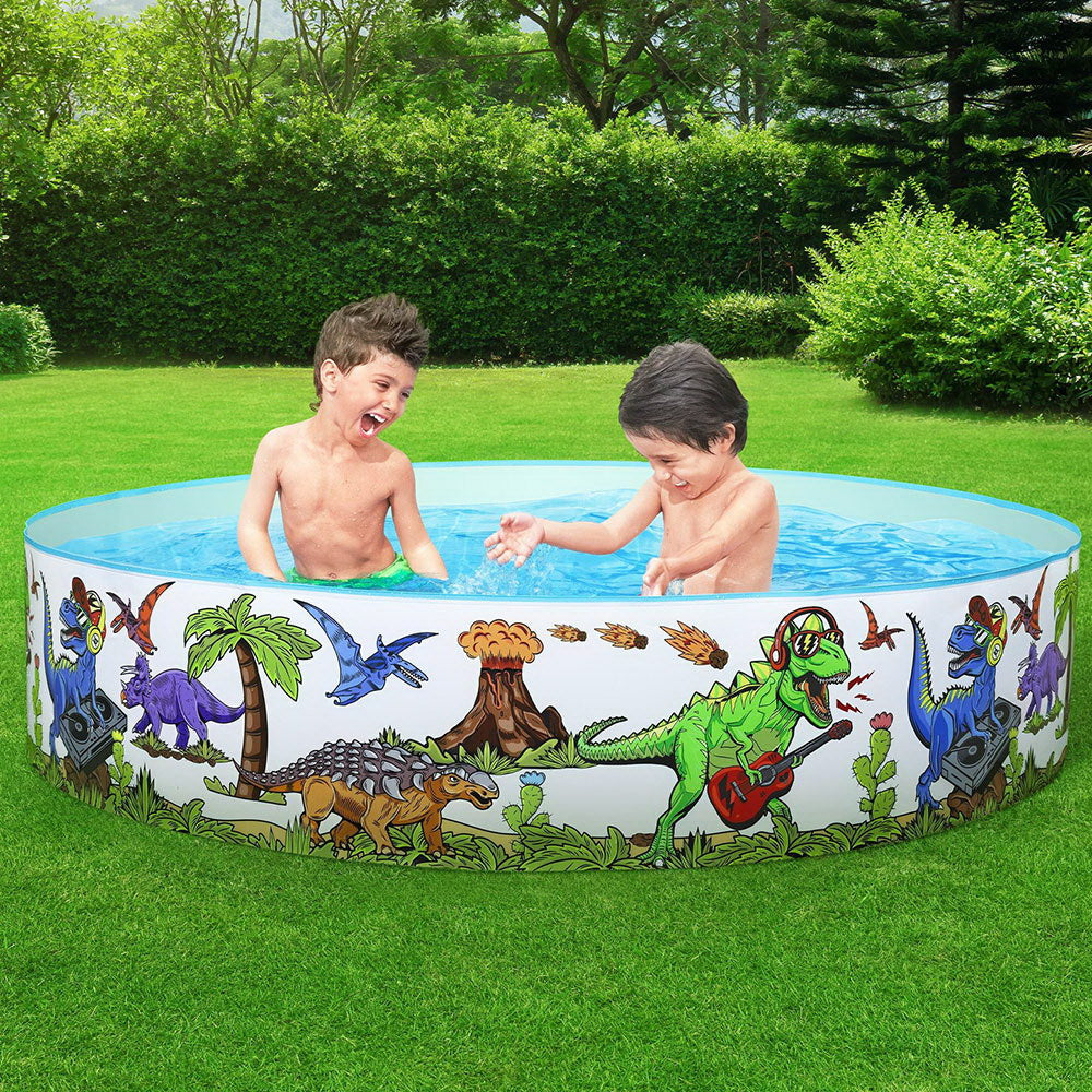 Kids Pool | 183x38cm | Round Above Ground Rigid Swimming Pools | Dinosaur | 946L