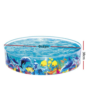 Bestway Kids Pool | 183x38cm | Round Above Ground Rigid Swimming Pool | Undersea | 946L