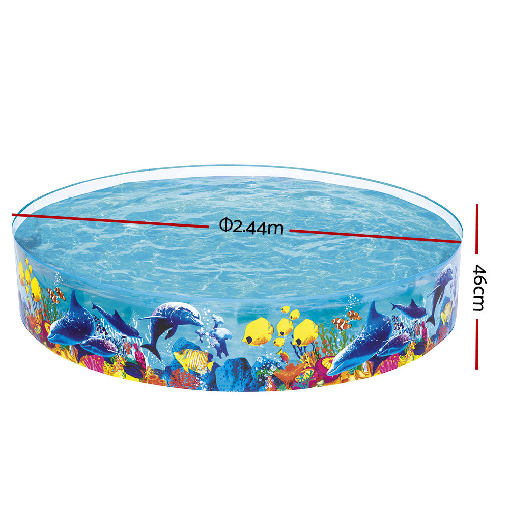 Kids Pool | 244x46cm | Round Above Ground Rigid Swimming Pools | Undersea | 2074L