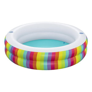 Bestway | Kids Inflatable Round Pool | Above Ground Cup Holder | Rainbow | 206x206x51cm