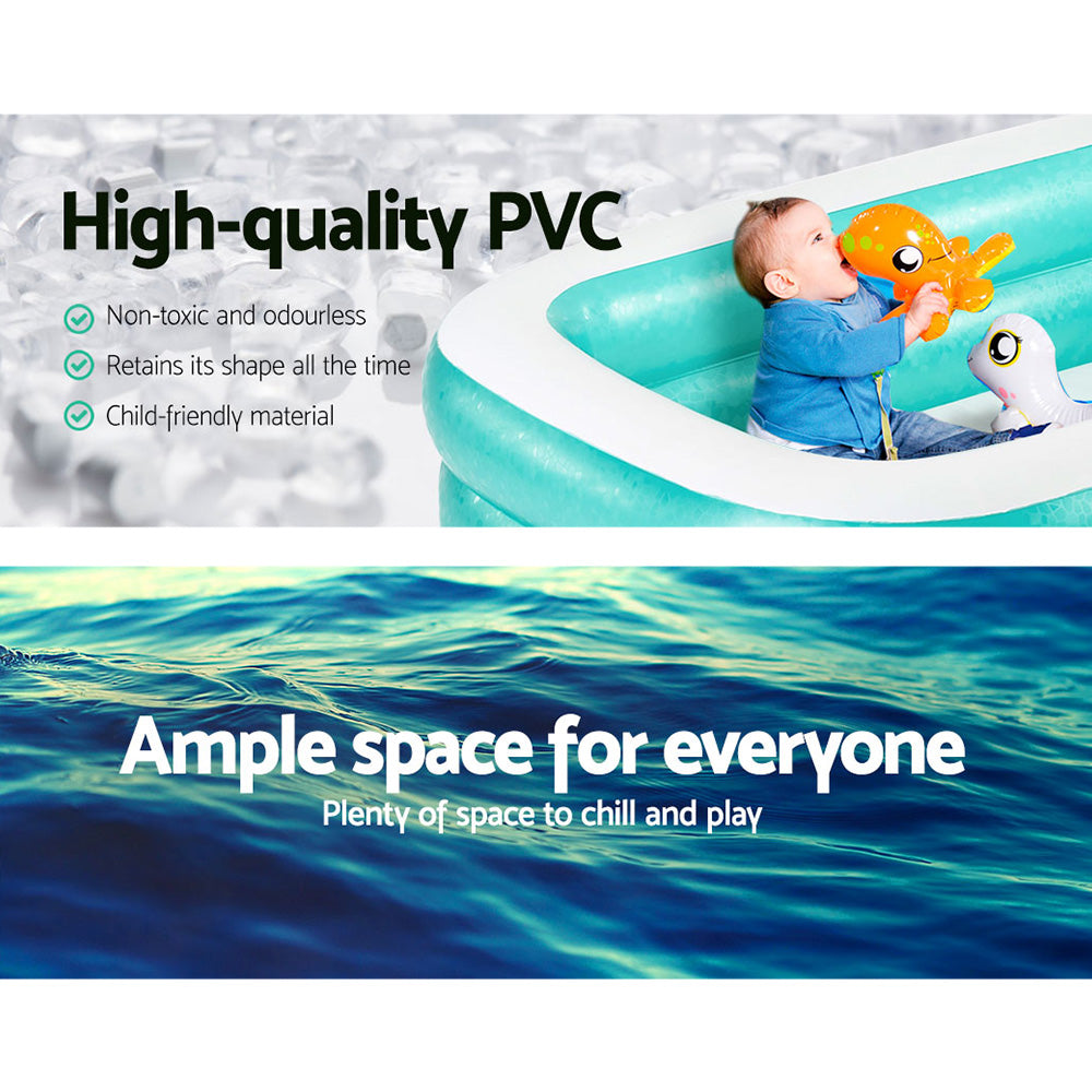 Kids Pool | 200x146x48cm | Inflatable Above Ground Swimming Pools | 450L