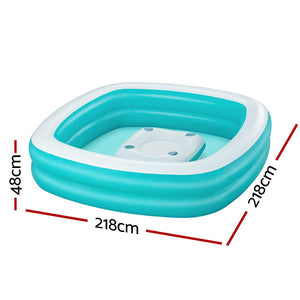 Bestway | Kids Inflatable Family Pool | Center Console Cup Holder | 218x218x48cm