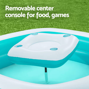 Bestway | Kids Inflatable Family Pool | Center Console Cup Holder | 218x218x48cm