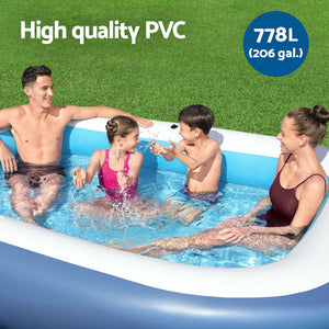 Bestway | Kids Inflatable Pool | Above Ground Splash Pool | Sunshade | 254x178cm