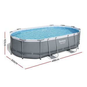 Steel Frame Pool 488x305x107cm | Pump, Filter, Ladder & Cover Included