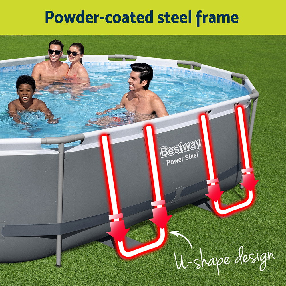 Steel Frame Pool 488x305x107cm | Pump, Filter, Ladder & Cover Included
