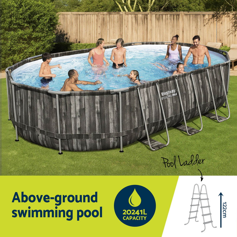 Steel Frame Pool Set | 6.1x3.66m | Filter, Pump, Ladder & Cover