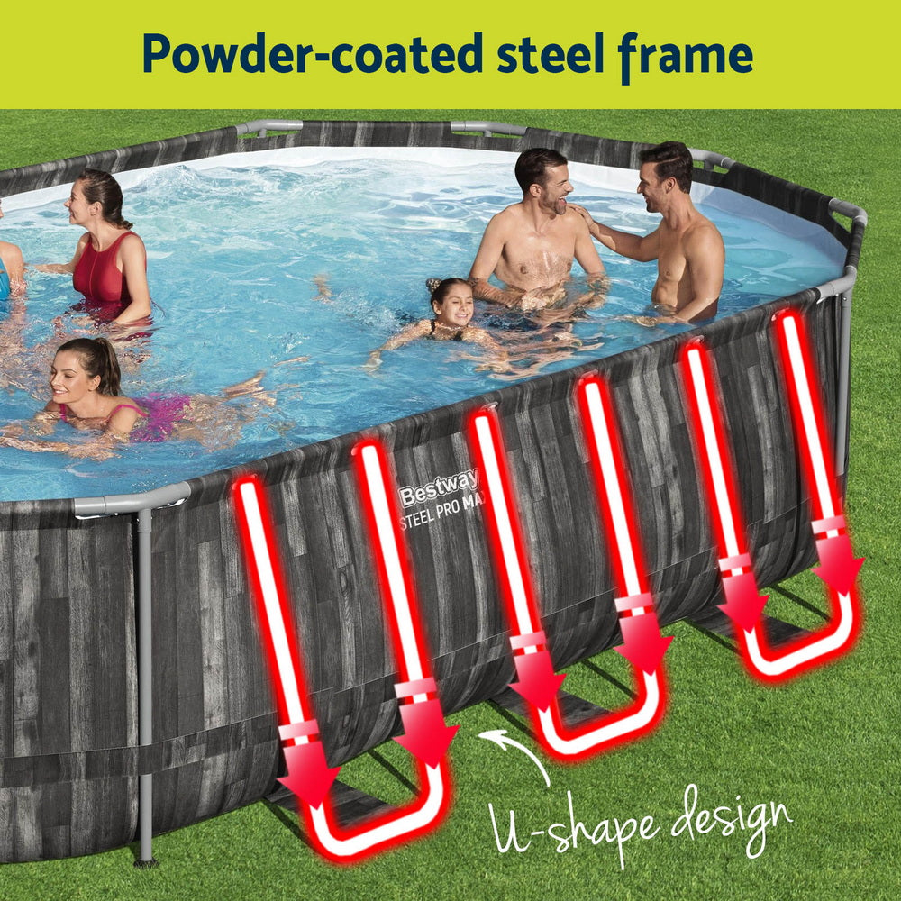 Steel Frame Pool Set | 6.1x3.66m | Filter, Pump, Ladder & Cover