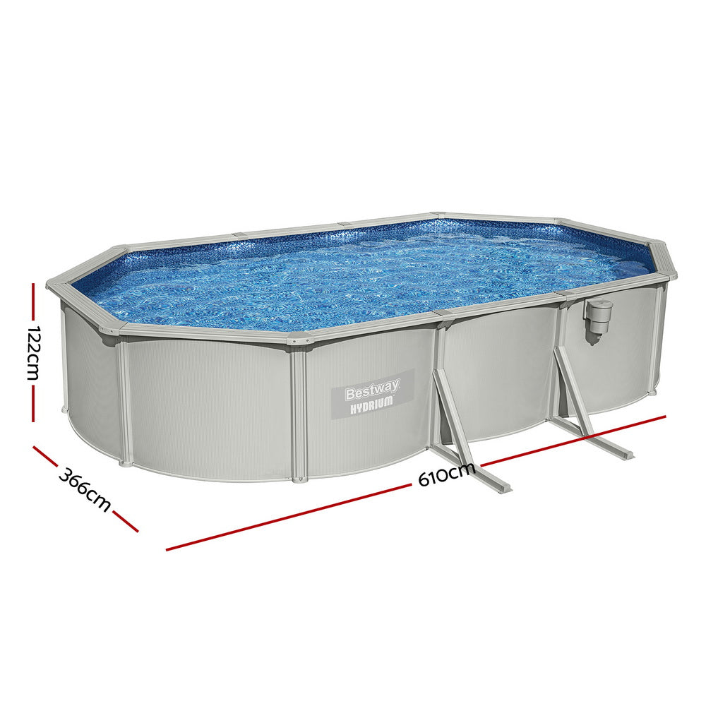 Round Steel Frame Pool Set | 610x366cm | Filter, Ladder & Pump Included