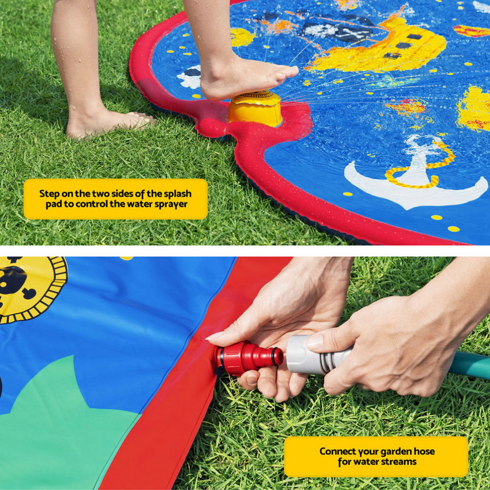 Kids Splash Pad Pool 170x140cm | Sprinkler Spray Play Mat