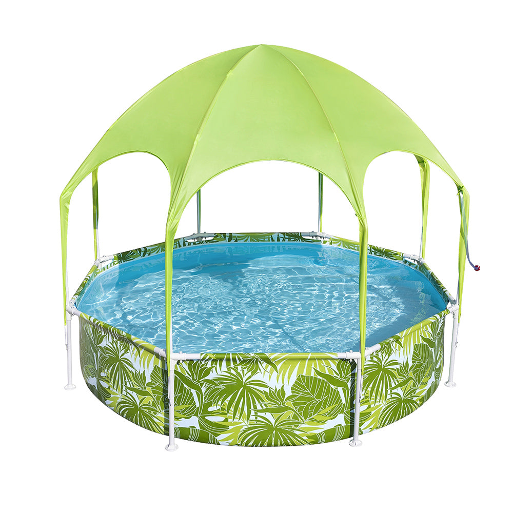 Kids Pool | 244x51cm | Steel Frame | Swimming Play Pools | Canopy | 1688L