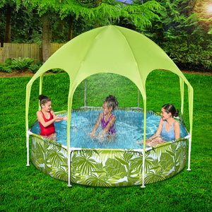 Kids Pool | 244x51cm | Steel Frame | Swimming Play Pools | Canopy | 1688L