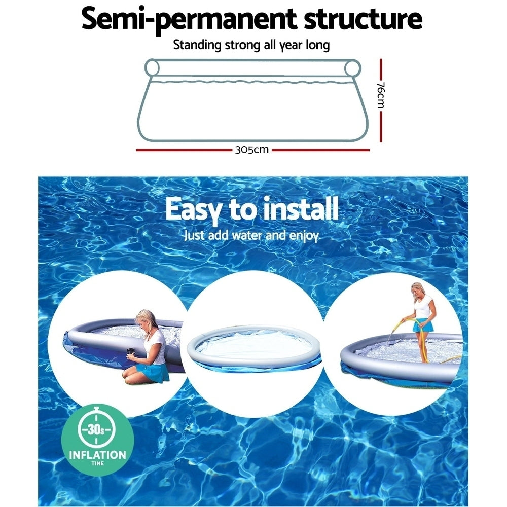 Swimming Pool | 305x76cm | Above Ground Round | Inflatable Pools | 3800L