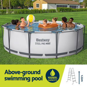 Round Above-Ground Pool 366cm | Filter Pump, Cover & Ladder Included