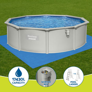 Steel Frame Pool Set 457cm | Round Above-Ground Pool | Filter & Ladder | 17,430L