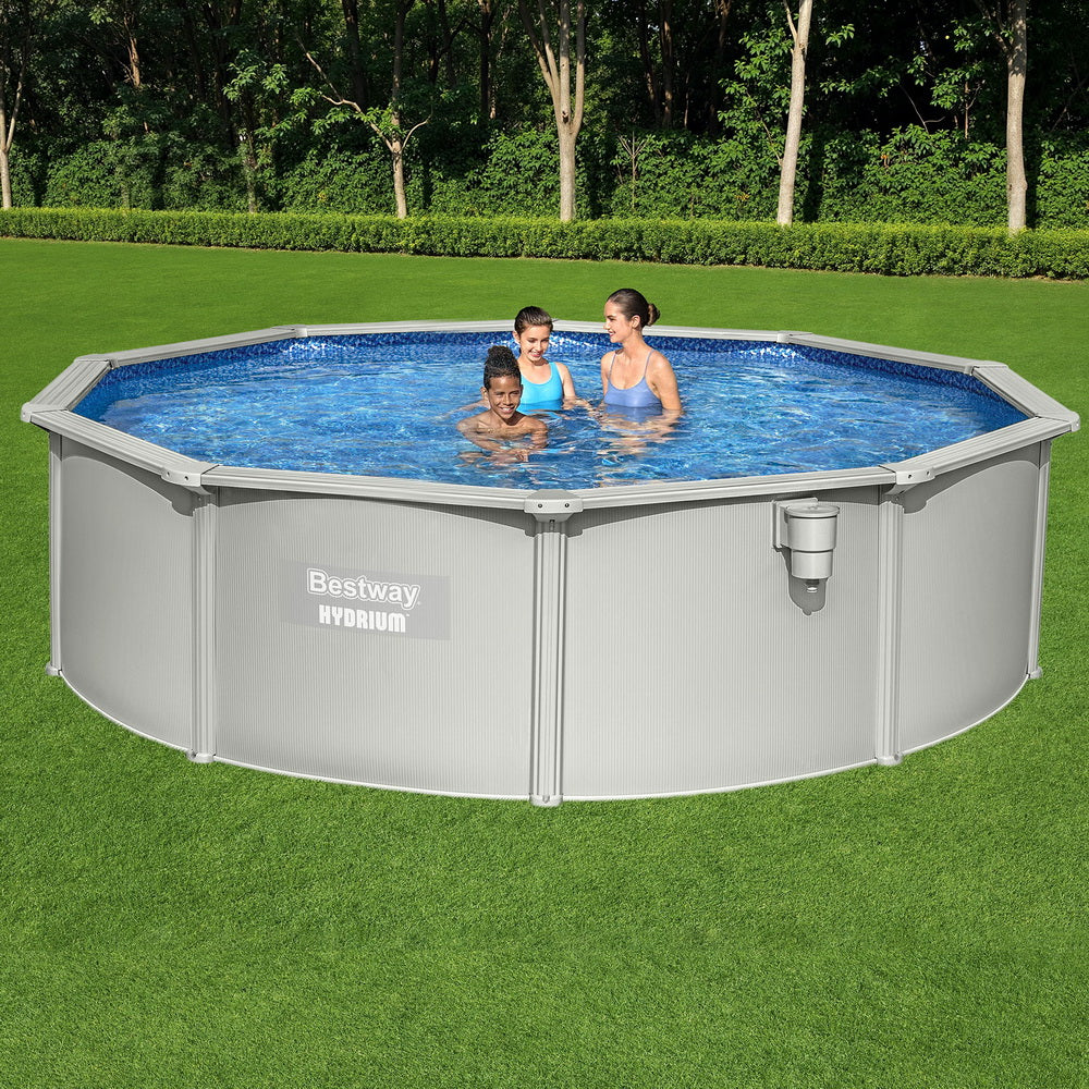 Steel Frame Pool Set 457cm | Round Above-Ground Pool | Filter & Ladder | 17,430L