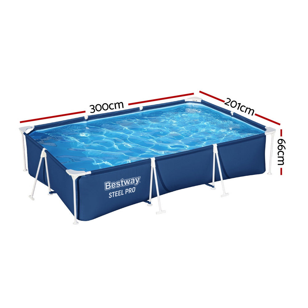 Swimming Pool | 300x201x66cm | Steel Frame | Above Ground Pools | 3300L