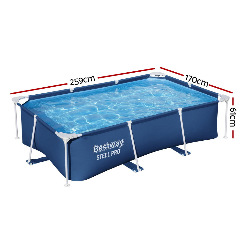 Swimming Pool | 259x170x61cm | Steel Frame | Above Ground Pools | 2300L