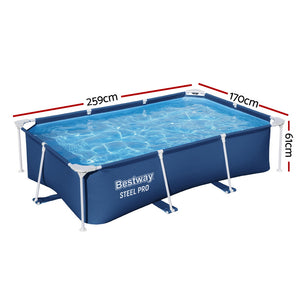 Swimming Pool | 259x170x61cm | Steel Frame | Above Ground Pools | 2300L