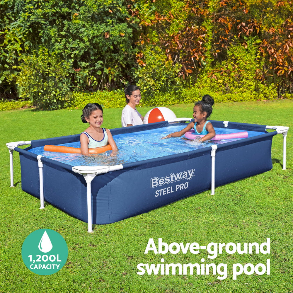 Swimming Pool | 221x150x43cm | Steel Frame | Above Ground Pools | 1200L