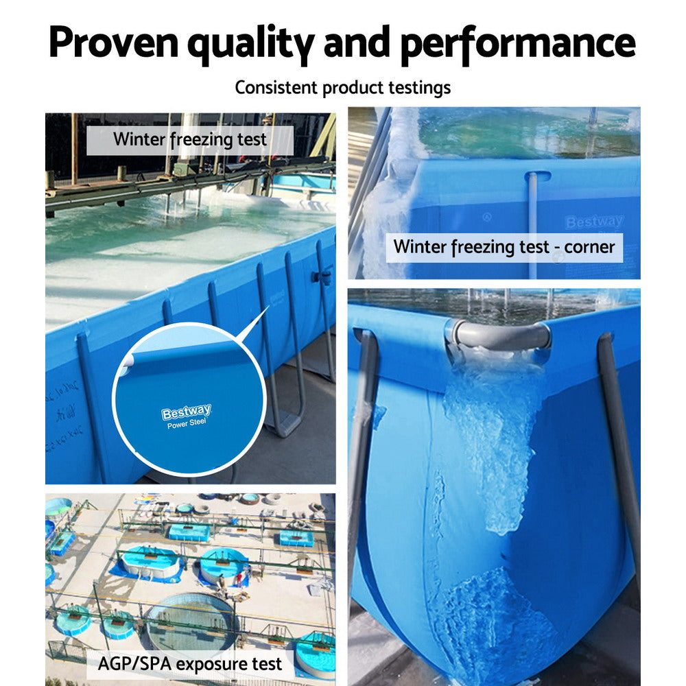 Swimming Pool | 300x201x66cm | Steel Frame | Above Ground Pools w/Filter Pump | 3300L