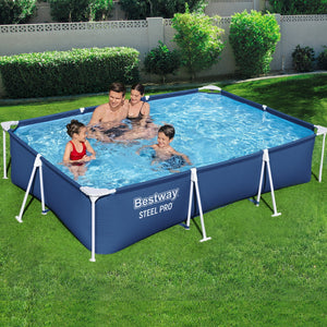 Swimming Pool | 300x201x66cm | Steel Frame | Above Ground Pools w/Filter Pump | 3300L
