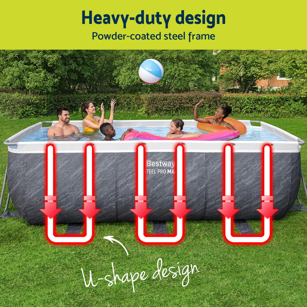Steel Frame Swimming Pool 412x201x122cm | Includes Pump & Ladder
